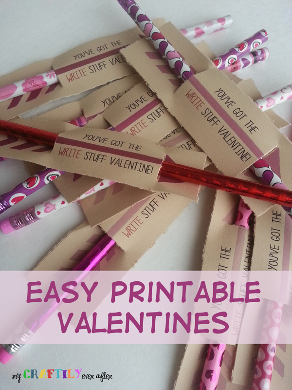 Easy 1 Printable Pencil Valentines My Craftily Ever After