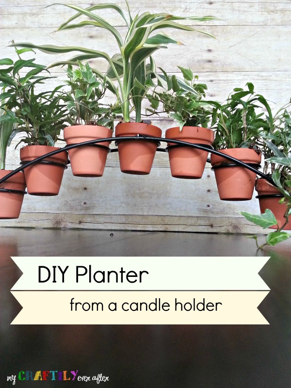 diy planter from a candle holder