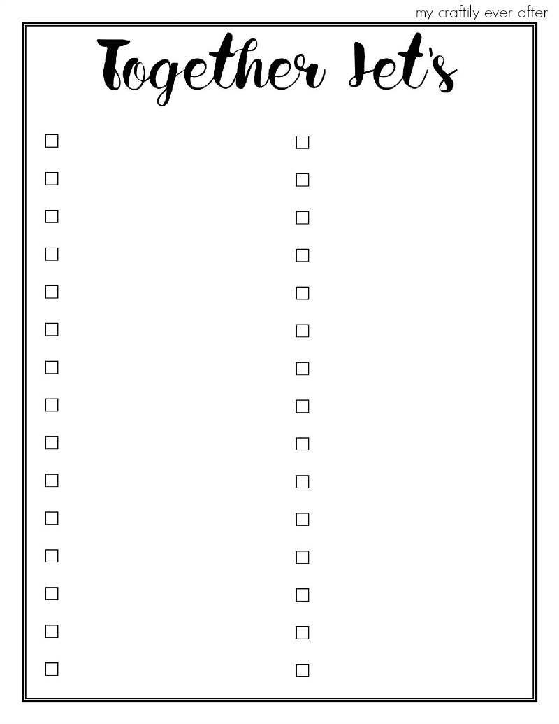 Together Let S Printable Bucket List My Craftily Ever After