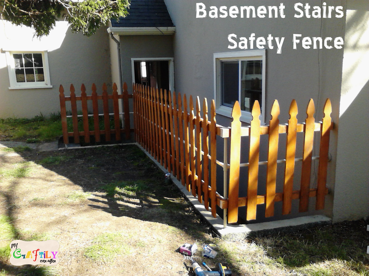 Creating basement stairs safety fence