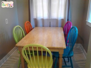 fiesta chairs at dining room table