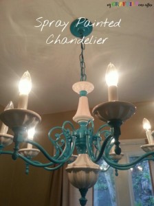 spray painted chandelier