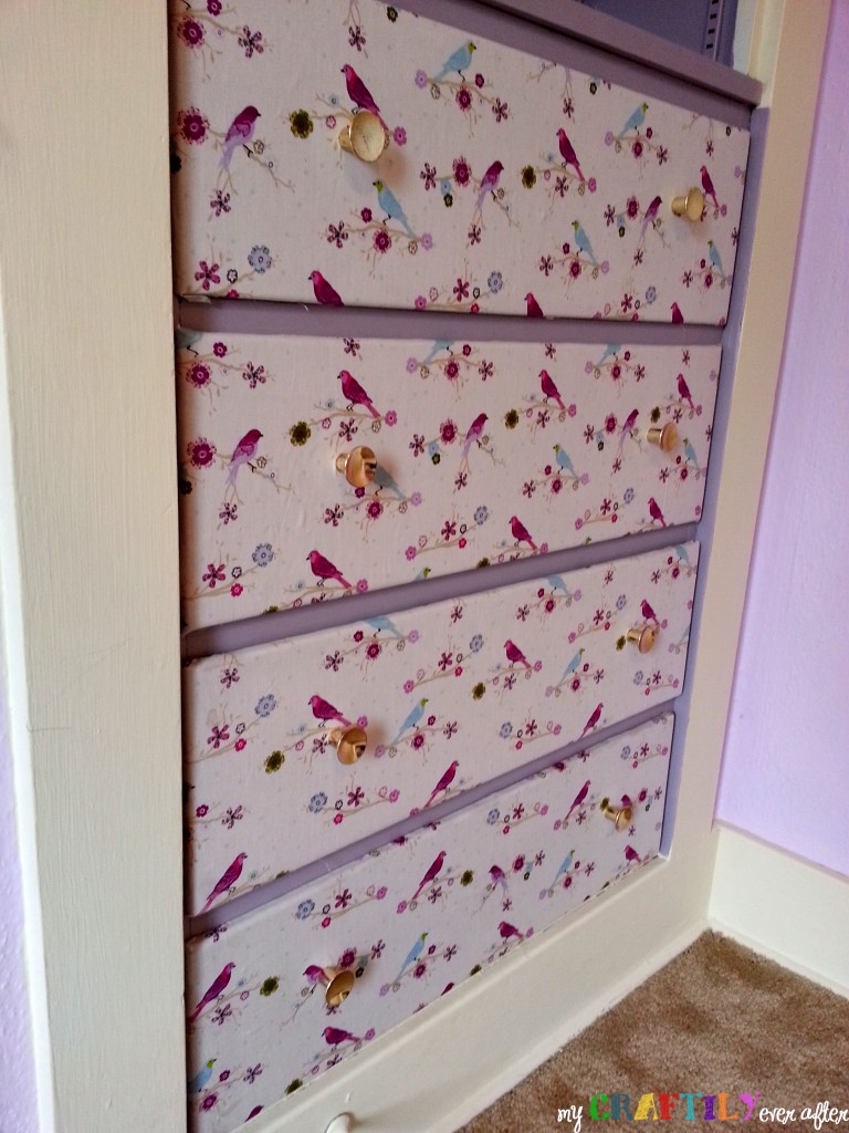 fabric covered dresser drawers