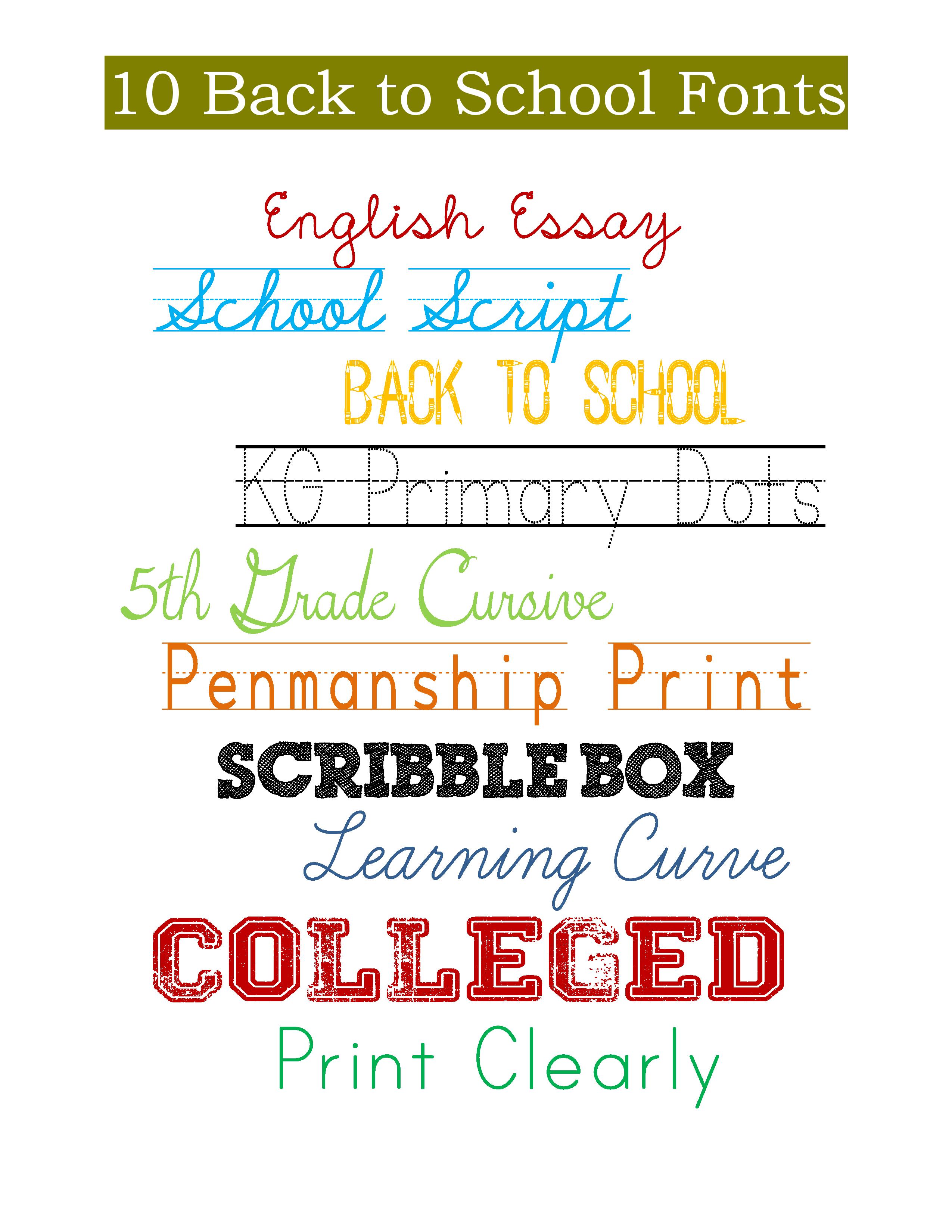 10 back to school fonts