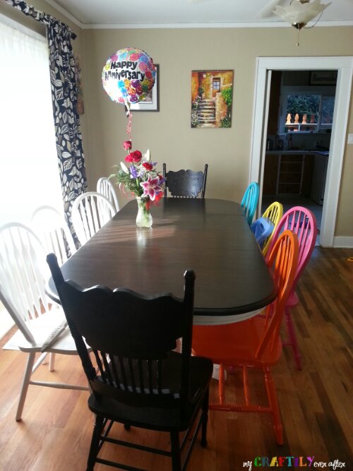 dining room table makeover