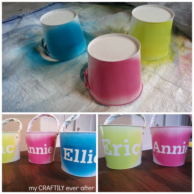 easter buckets painting and lettering