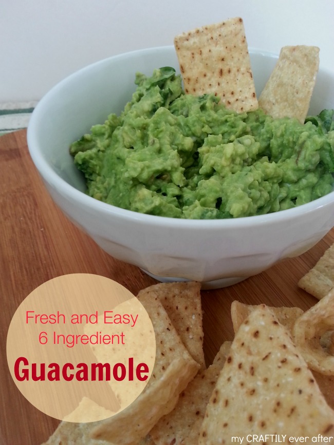 Fresh and easy 6 ingredient guacamole from My Craftily Ever after
