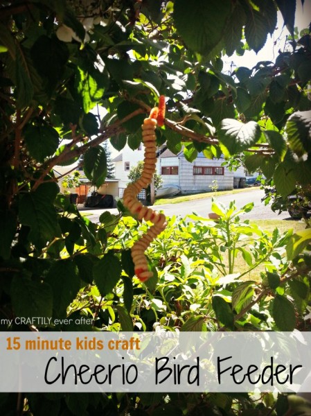 15 minute kids craft lightning - cheerio bird feeder