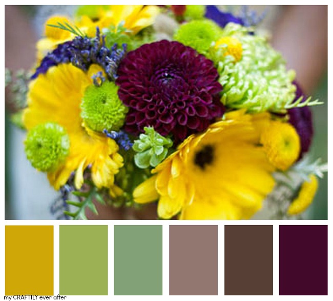 Let's eat Grandpa Wedding Bouquet Color Palette