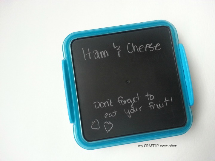 sandwich box notes with chalkboard paint