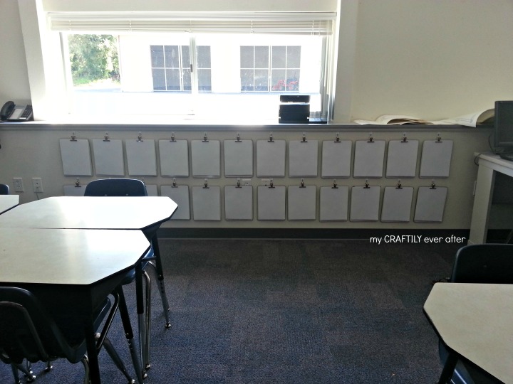 writing center with dry erase clipboards