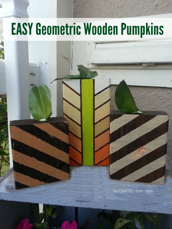 easy geometric wooden pumpkins