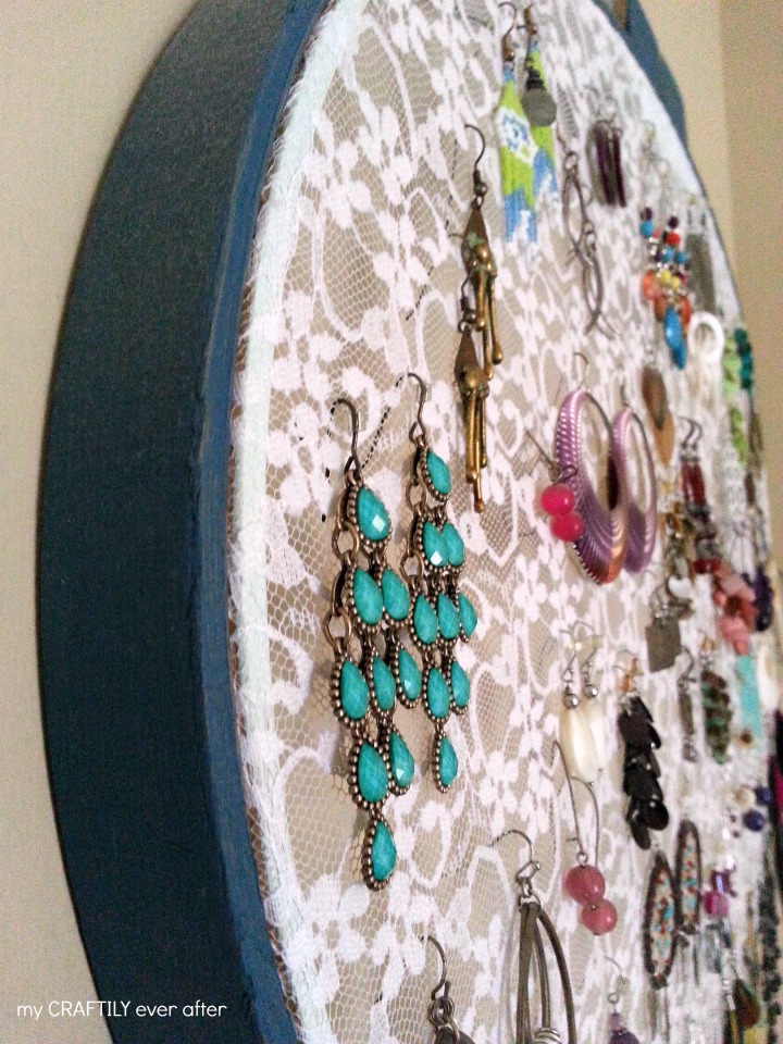 lace hoop earring display