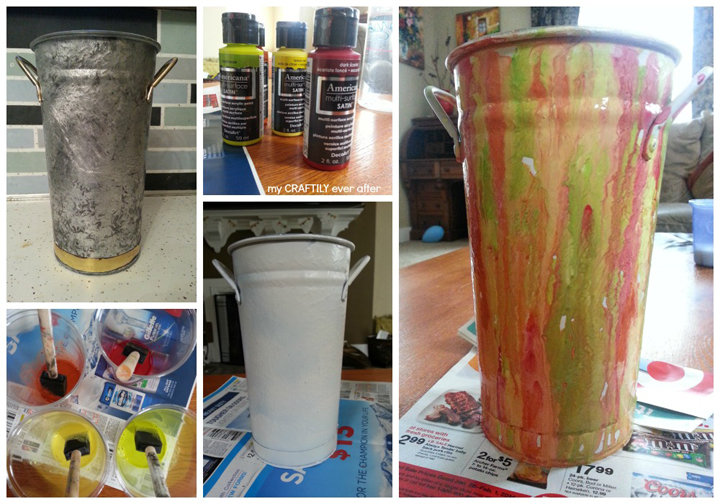 water color vase collage