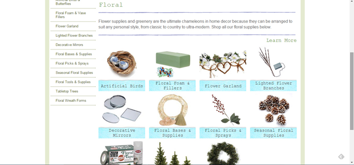 consumer crafts floral department