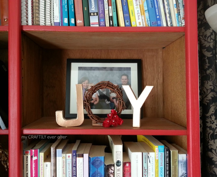 paper mache letters for a holiday shelf display