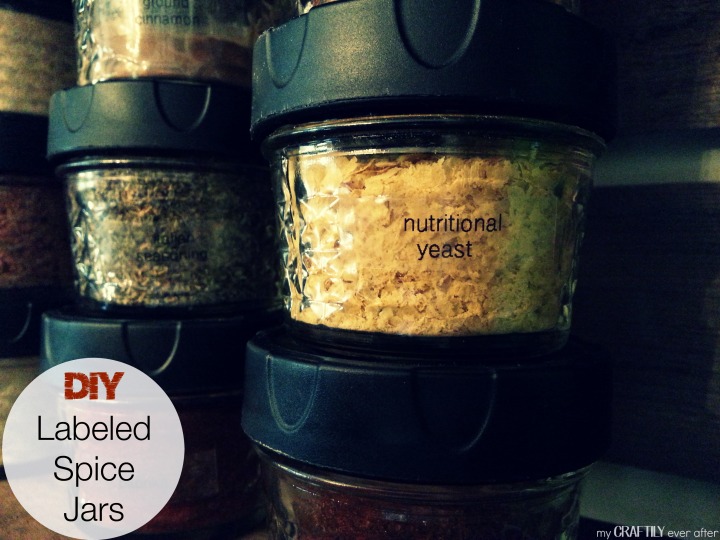 DIY labeled spice jars