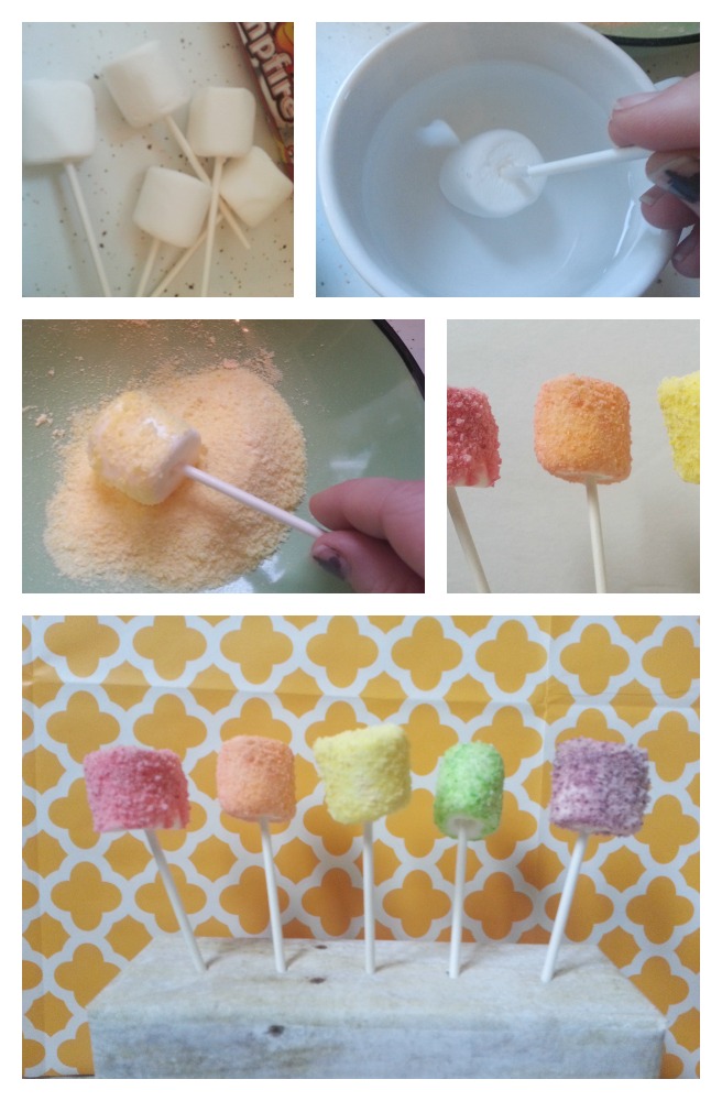 how to make a skittles marshmallow pop