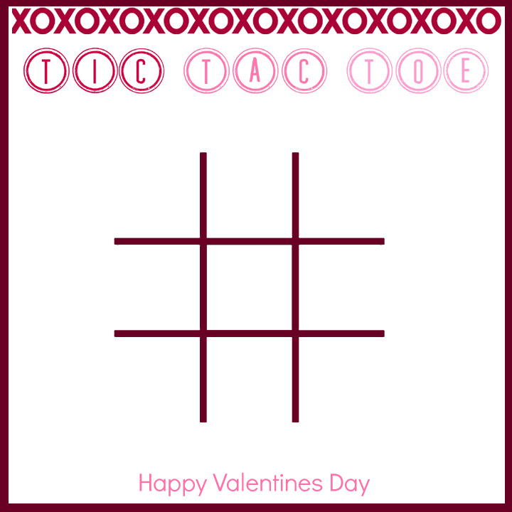 tic tac toe printable valentine with m&ms