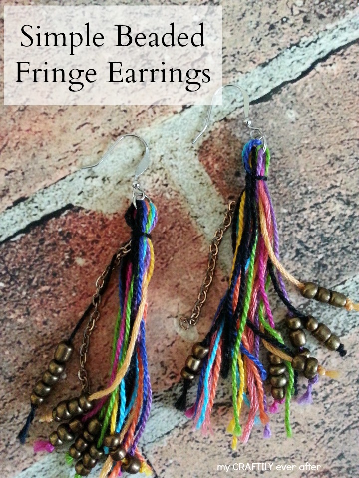 simple beaded fringe earrings - only 15 minutes to make!