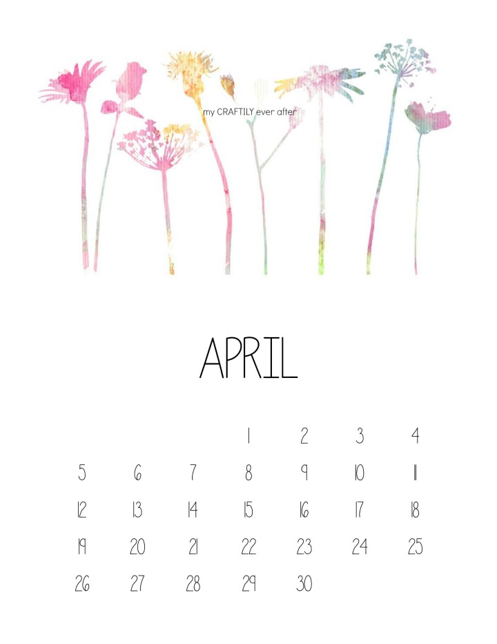 April Watercolor Calendar Watermarked