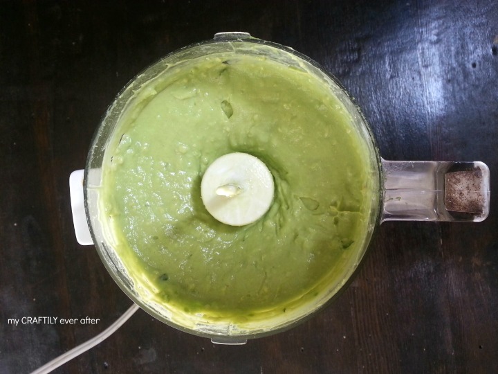 avocado crema dip ingredients blended in a mini food processor