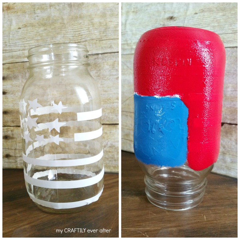 creating a patriotic candle holder