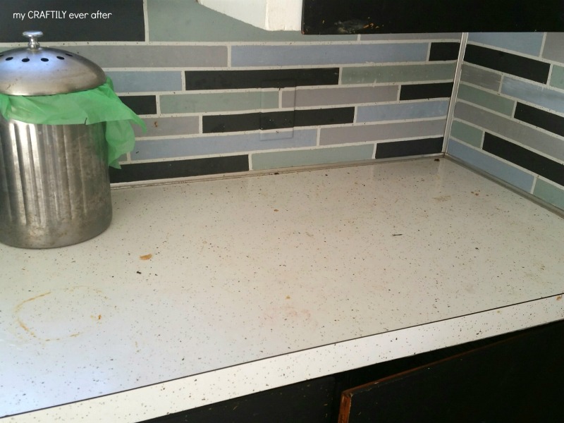 dirty kitchen counters before