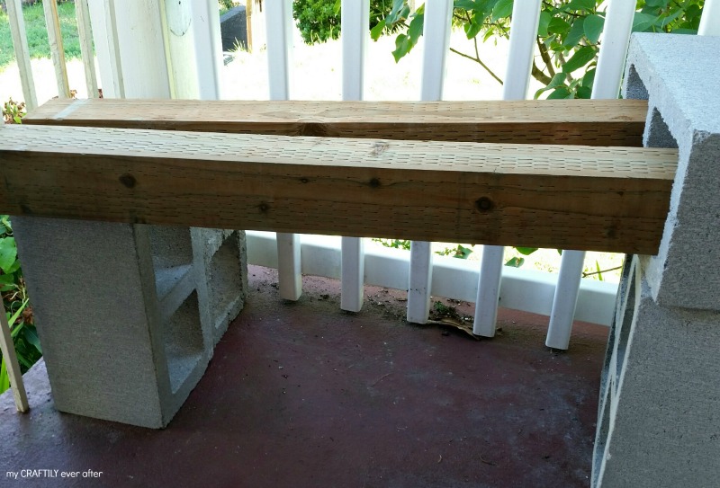 how to build a bench from cinder blocks and posts