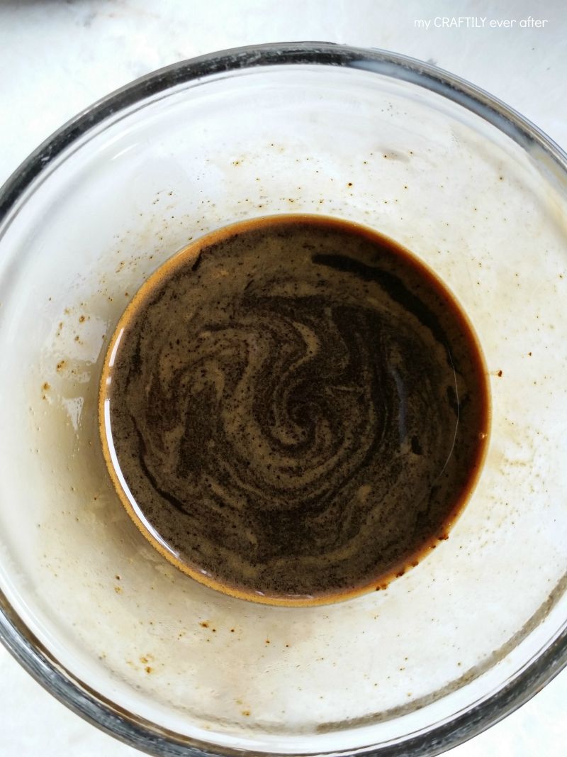 dissolving instant coffee for a homemade frappuccino