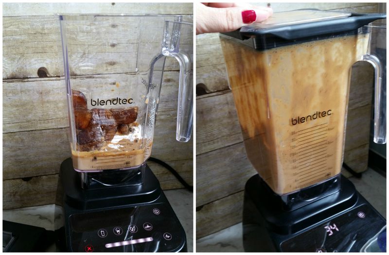 making a frappuccino with blendtec