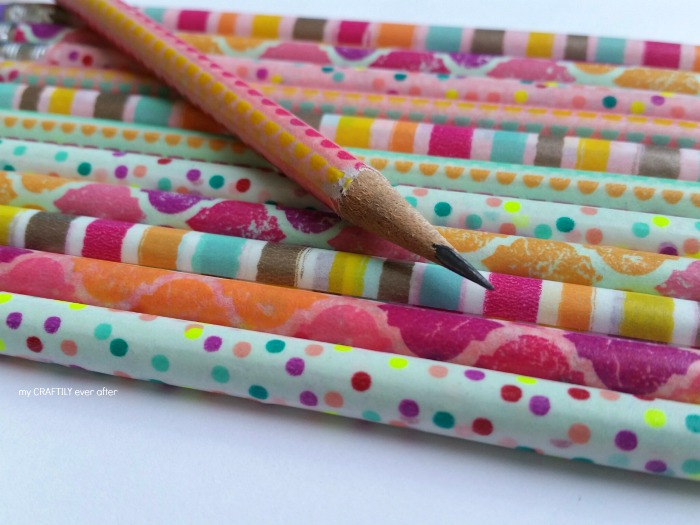 pencils wrapped in wash tape