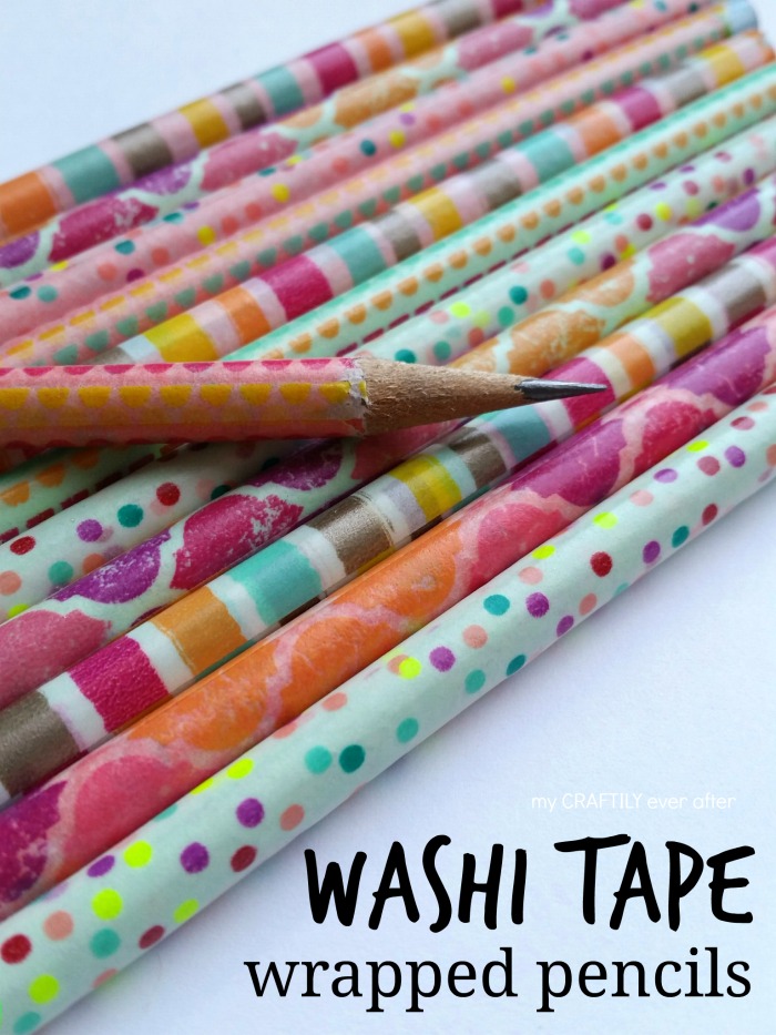 washi tape wrapped pencils