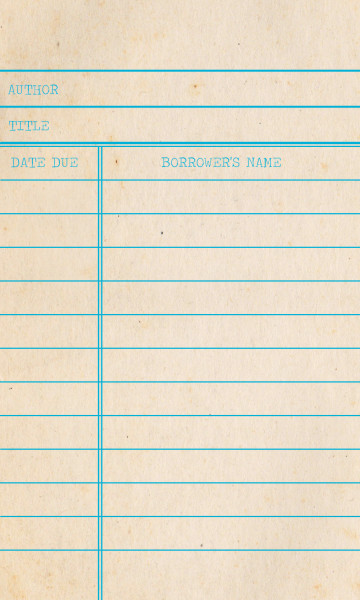 blank library checkout card