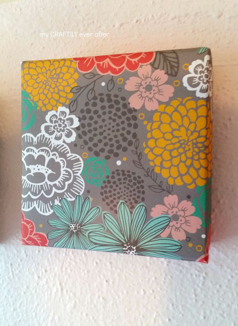 floral paper wrapped canvas