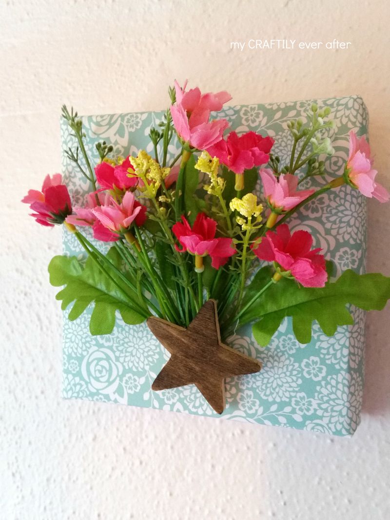 paper wrapped canvas with flowers