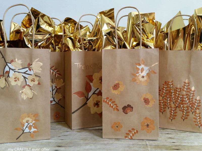gilded gift bags