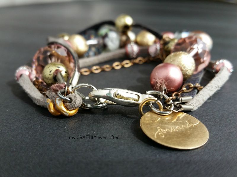 mixed media bracelet clasp and charm