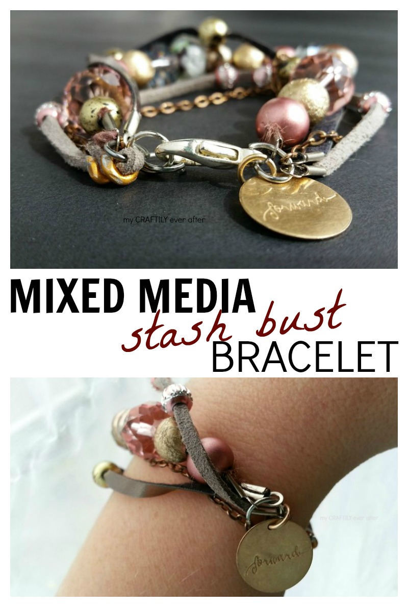 mixed media stash bust bracelet