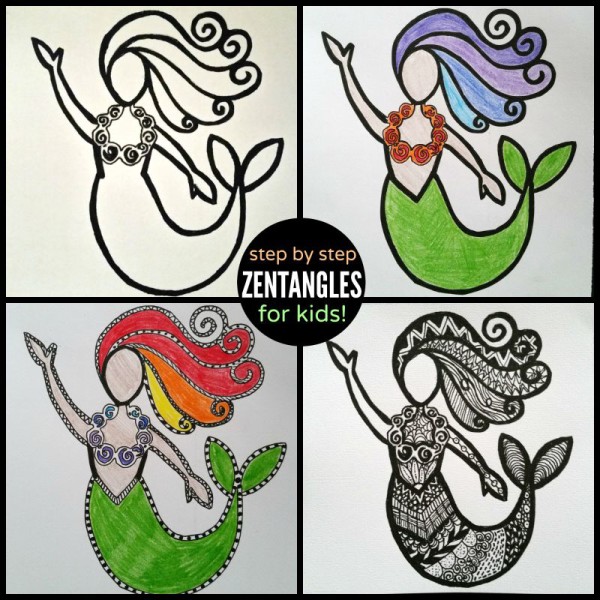 zentangle step by step collage