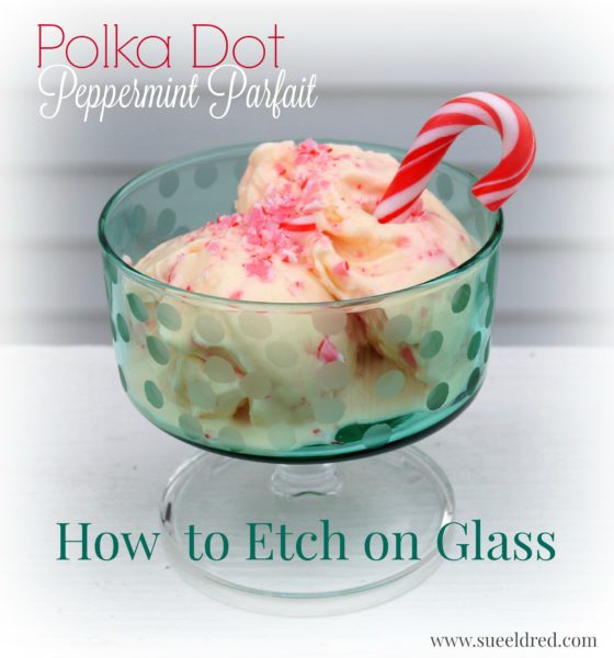 Etched Polka Dot Peppermint Parfait Glass
