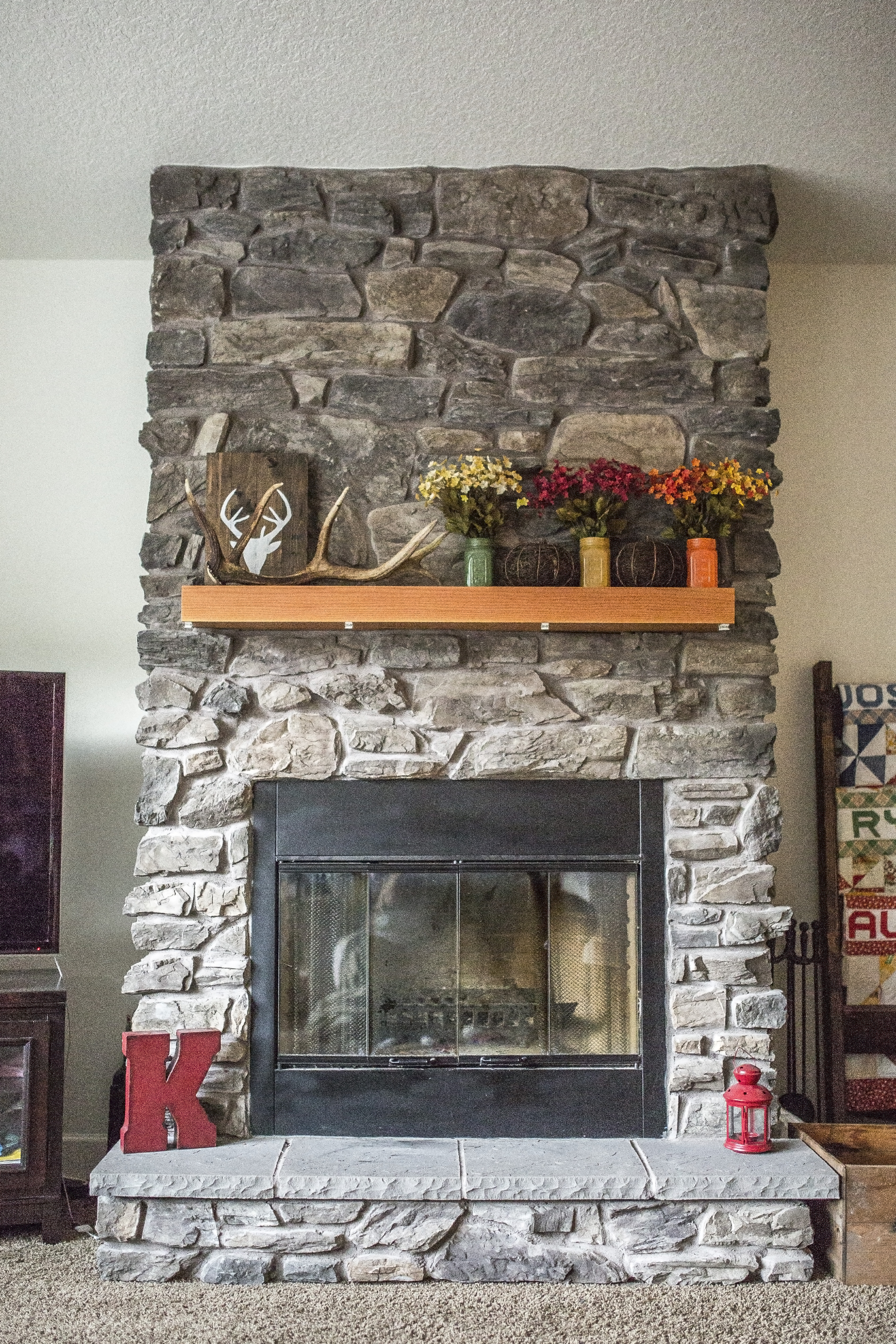 Decorate fireplace mantel