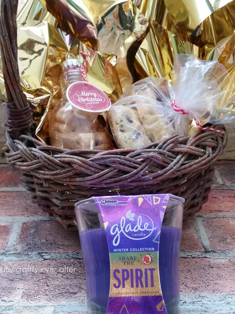 gift basket with glade candle