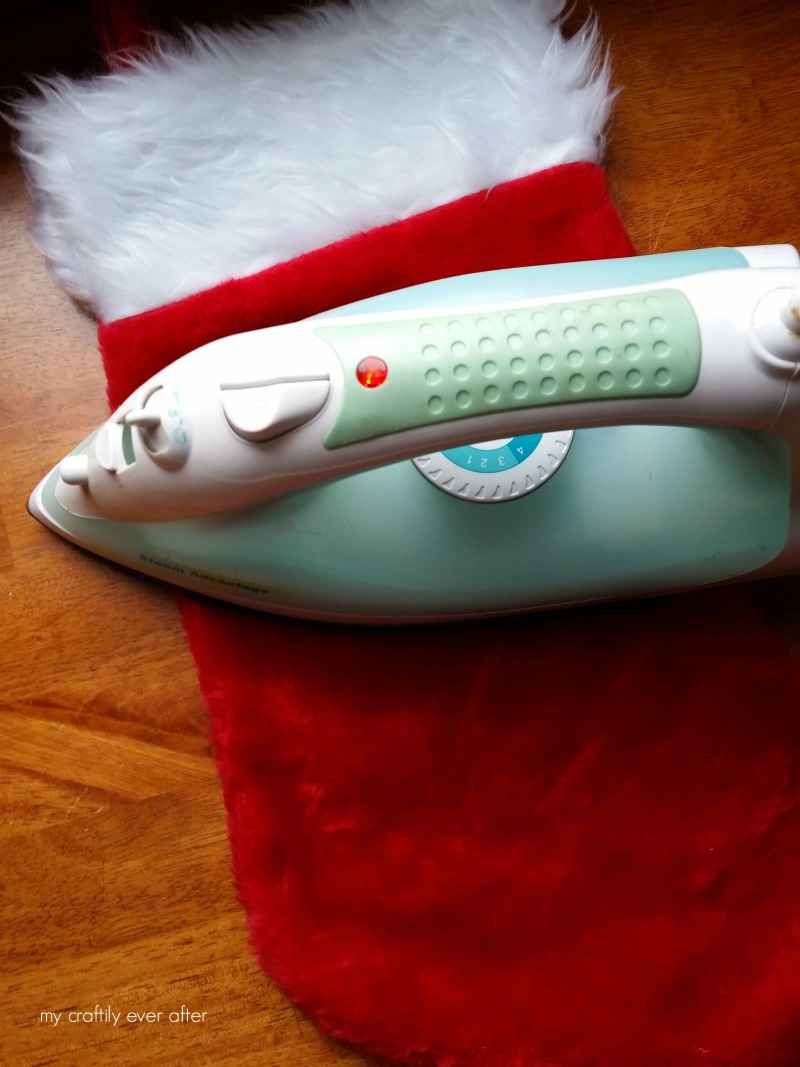ironing htv on a stocking