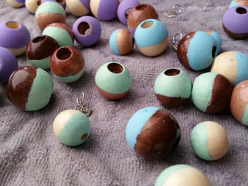 painted wooden beads