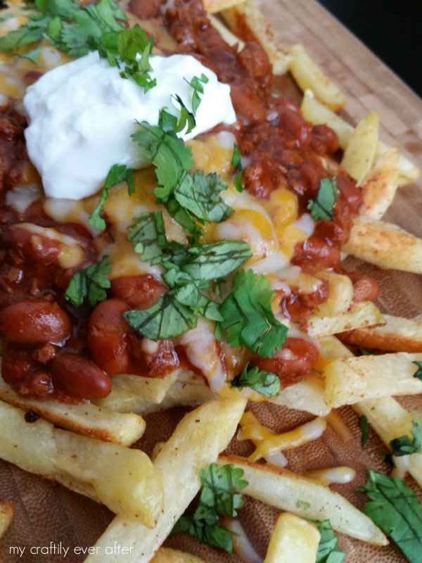 warm and hearty chili cheese fries